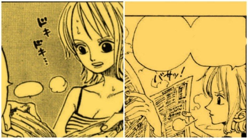 Nami membaca soal Vira. (Dok. Shueisha/One Piece)