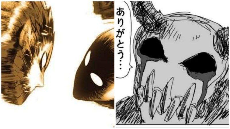 Saitama Garou dan Garou. (Dok. Shueisha/One Punch Man)