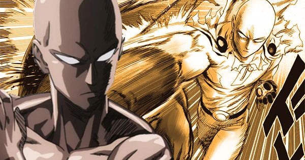 Saitama yang mulai habis-habisan dalam pertempuran melawan Garou