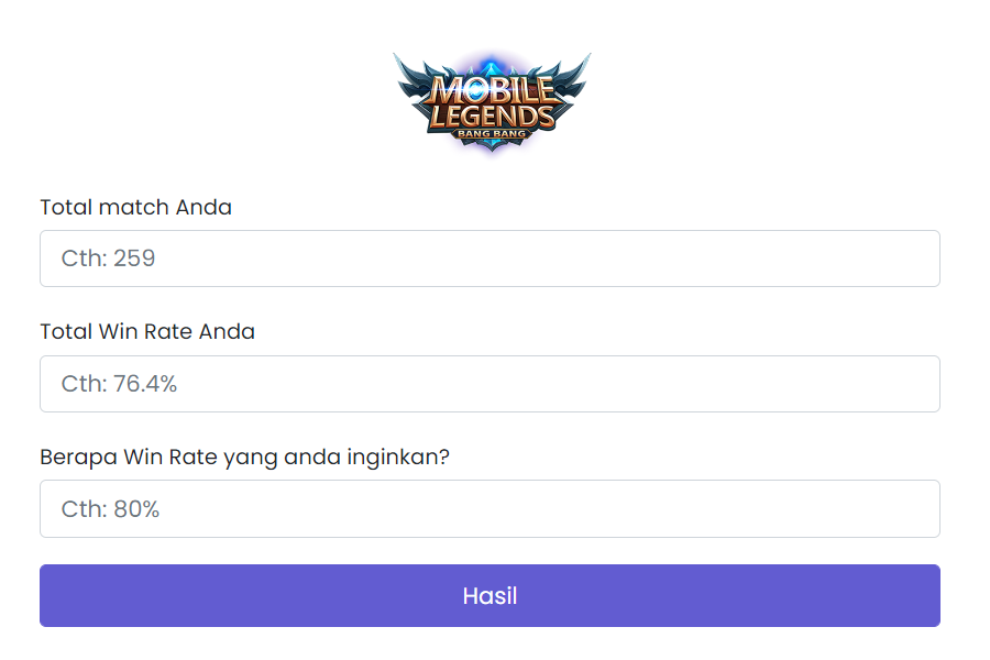 Situs Penghitung WR (Win Rate) Mobile Legends