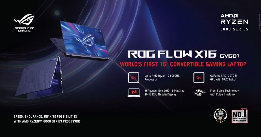 Ini ROG Flow X16, Laptop Gaming Convertible 16-inci Inovasi ASUS!
