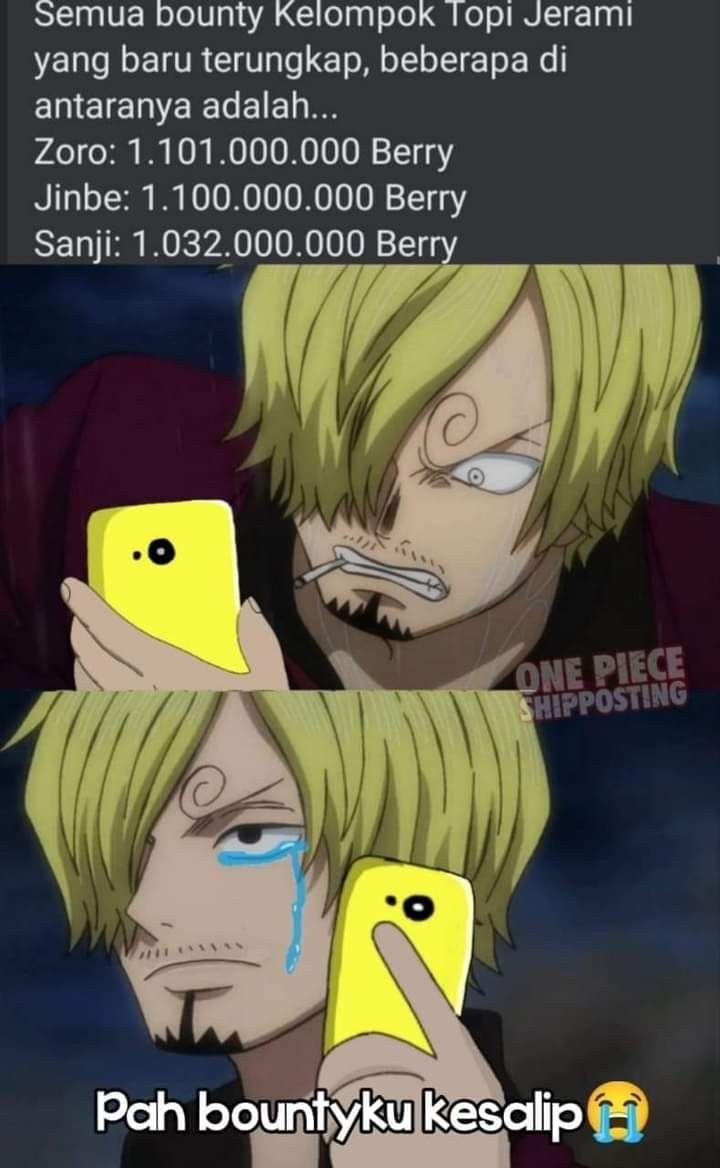 12 Meme Bounty Sanji Disalip Jinbe di One Piece Terkocak