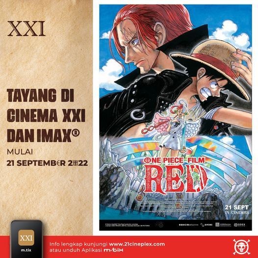 One Piece Film Red Akan Tayang di XXI Juga!