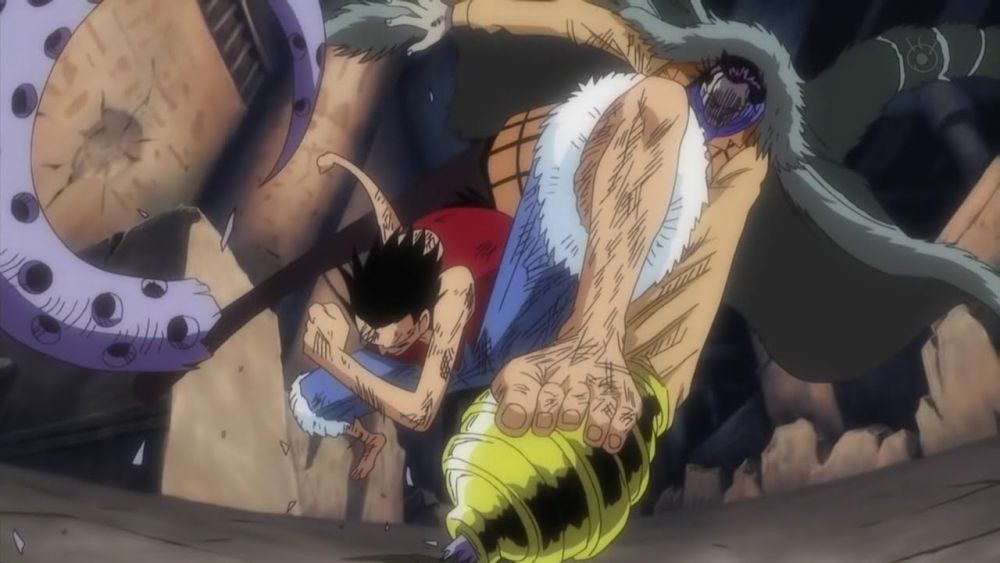 Luffy melawan Crocodile. (Dok. Toei Animation/One Piece)