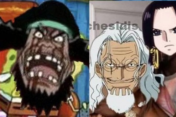10 Meme One Piece Rayleigh Menyelamatkan Hancock dari Teach