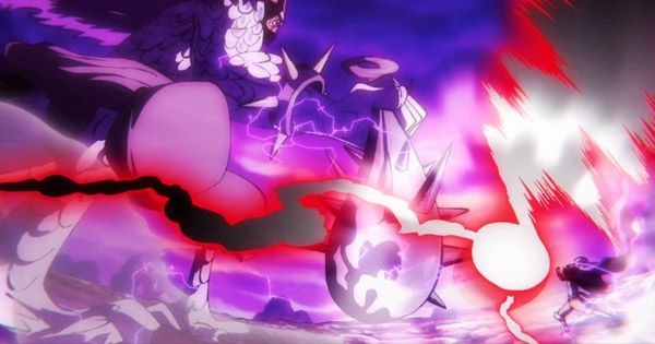 Luffy menahan teknik Kaido