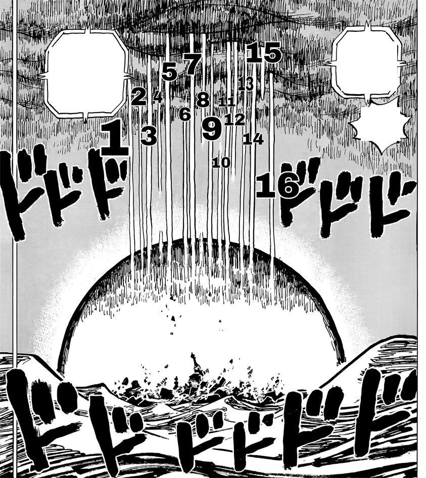 Serangan yang menghancurkan Lulusia. (Dok. Shueisha/One Piece)