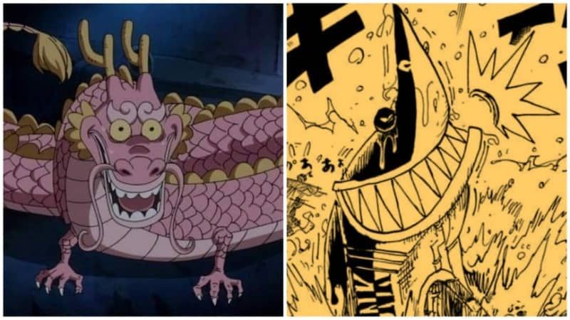 Momonosuke dan robot hiu. (Dok. Toei Animation, Shueisha/One Piece)