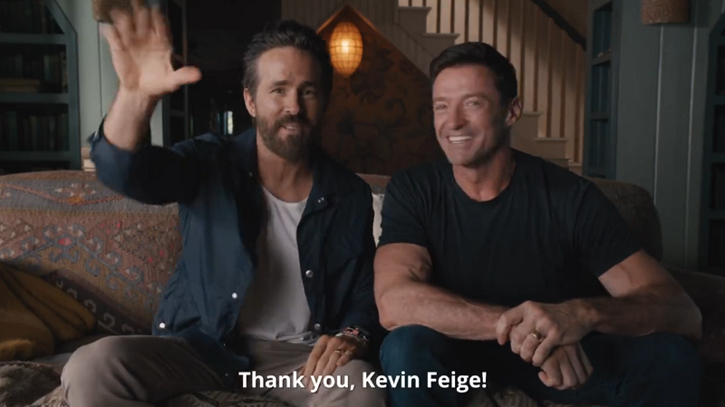 Ryan Reynolds dan Hugh Jackman berterima kasih kepada Kevin Feige. (twitter.com/VancityReynolds)