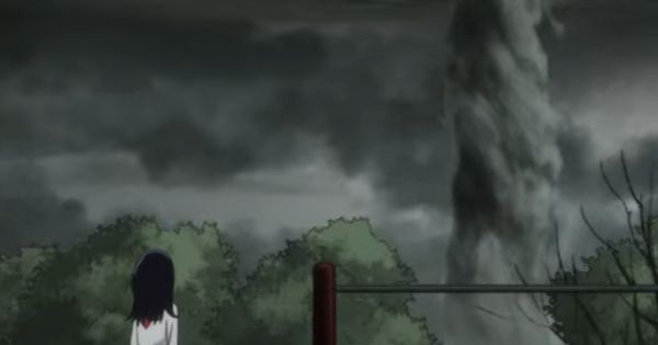 Tsubomi memandang pusaran badai