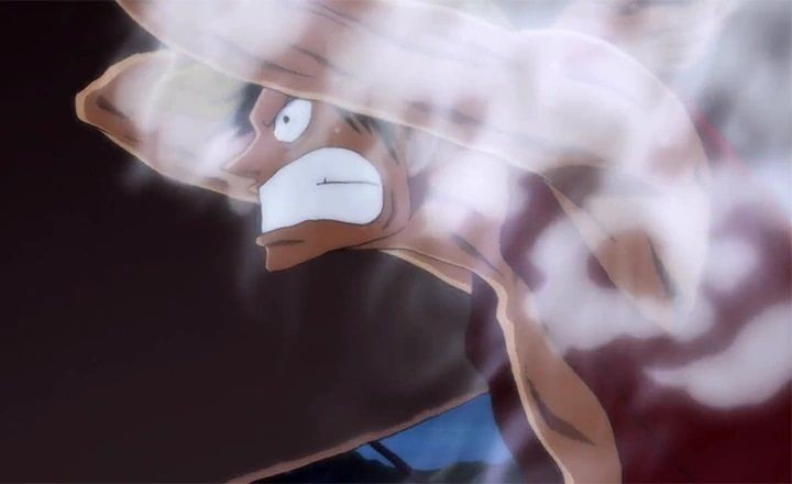Luffy mengaktifkan Gear 2 dengan tidak sengaja. (Dok. Toei Animation/One Piece: The Giant Mechanical Soldier of Karakuri Castle)