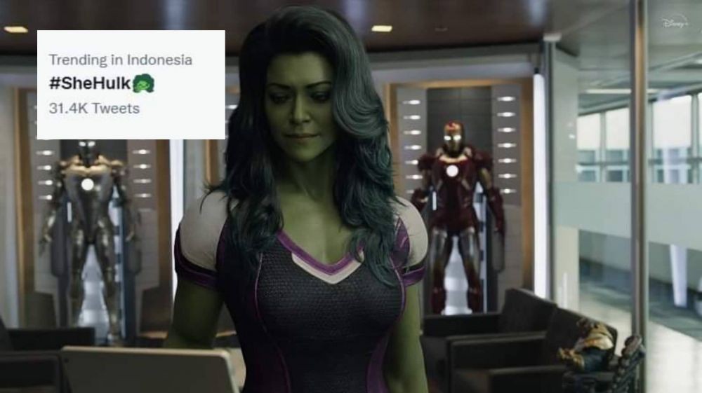 She-Hulk trending di Indonesia. (Dok. Marvel Studio/She-Hulk)