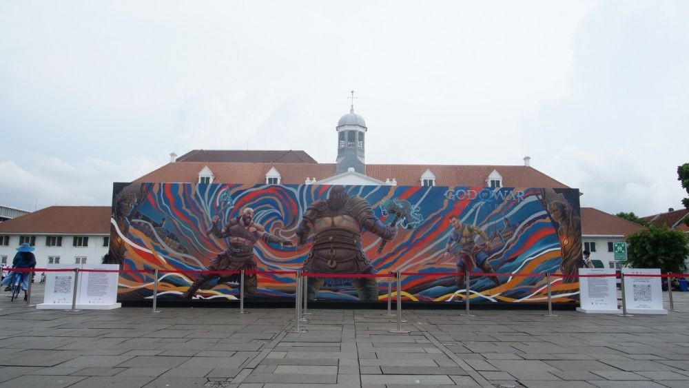 Mural God of War Ragnarok Hiasi Ruang Publik di Kota Tua!