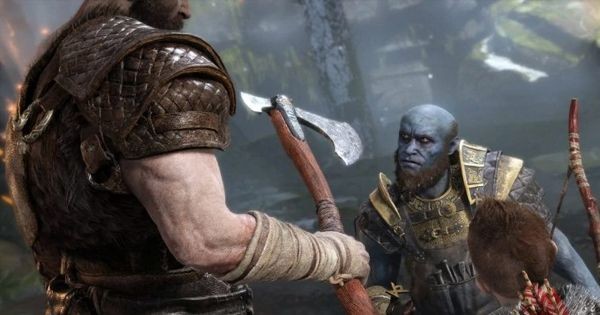 Kratos bertemu Brok untuk pertama kalinya - God of War 2018