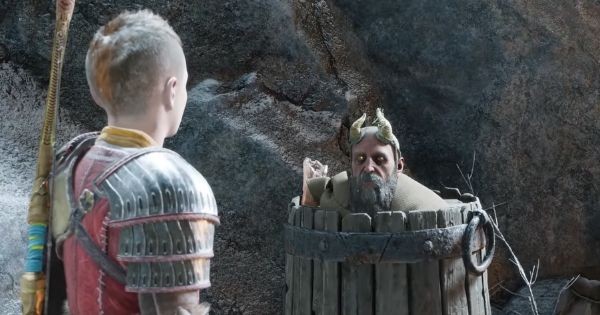 Atreus bertemu Mimir - God of War: Ragnarok