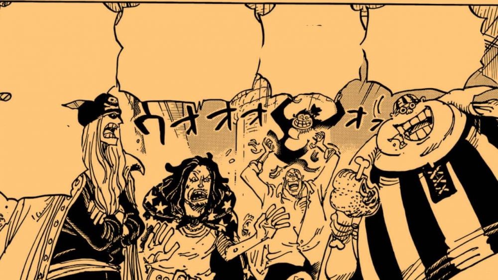 Beberapa eksekutif Shanks di One Piece 1054. (Dok. Shueisha/One Piece)
