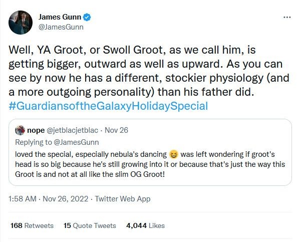 Ini Penjelasan Tampilan Baru Groot oleh James Gunn