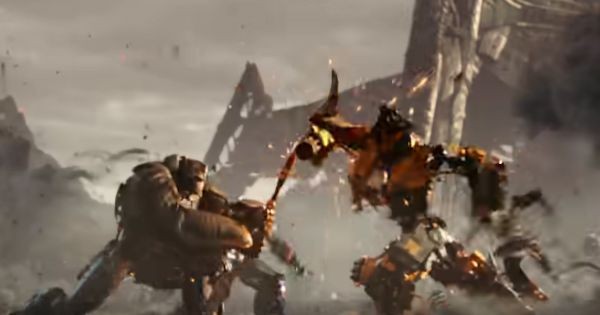 Optimus Primal berhadapan dengan Battletrap -  Transformers: Rise of The Beasts