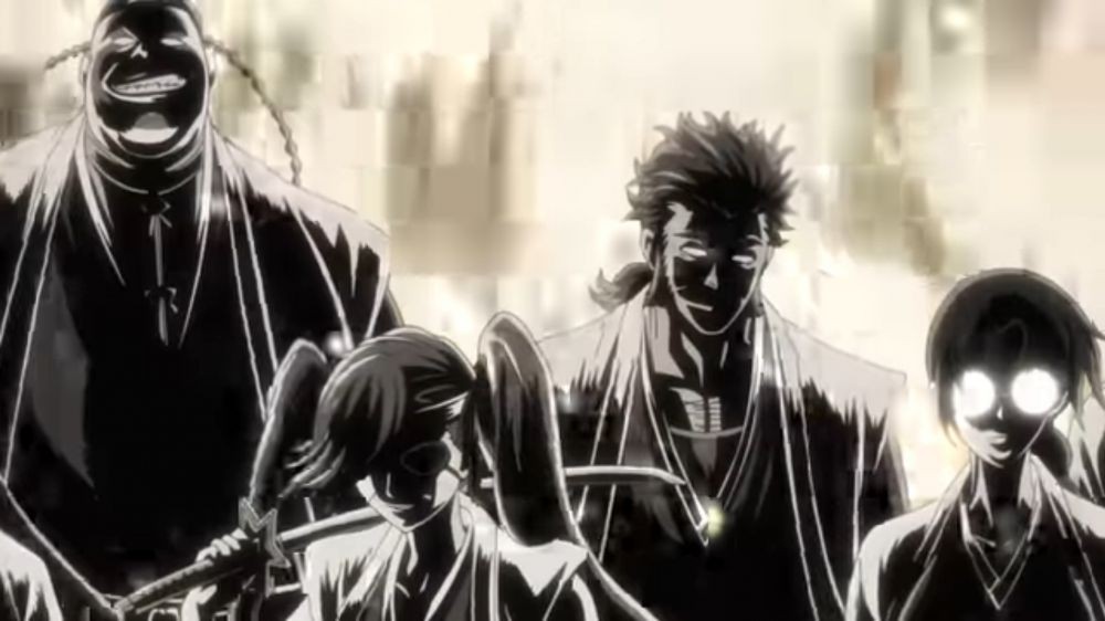 Uhin Zenjoji dan anggota-anggota Gotei 13 orisinal lain. (Dok. Pierrot/Bleach: Thousand-Year Blood War)