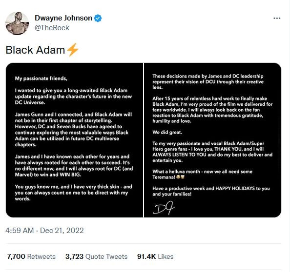 Dwayne Johnson Infokan Nasib Black Adam di Kelanjutan Film DC
