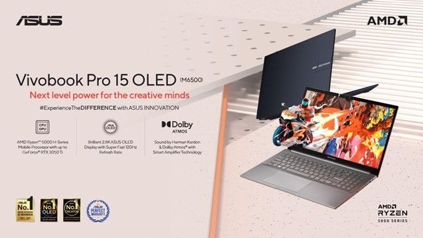 ASUS Vivobook Pro 15 OLED M6500, Laptop Performa Tinggi 120Hz!