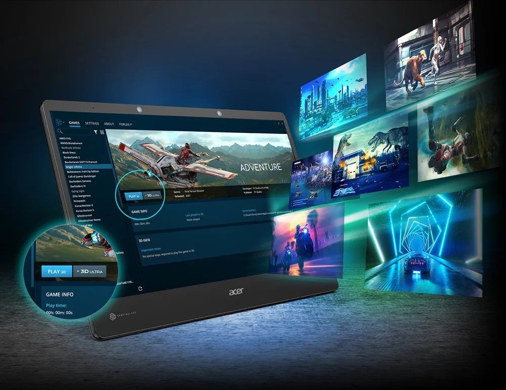 Acer Perkenalkan Mode Ultra 3D di SpatialLabs TrueGame CES 2023!
