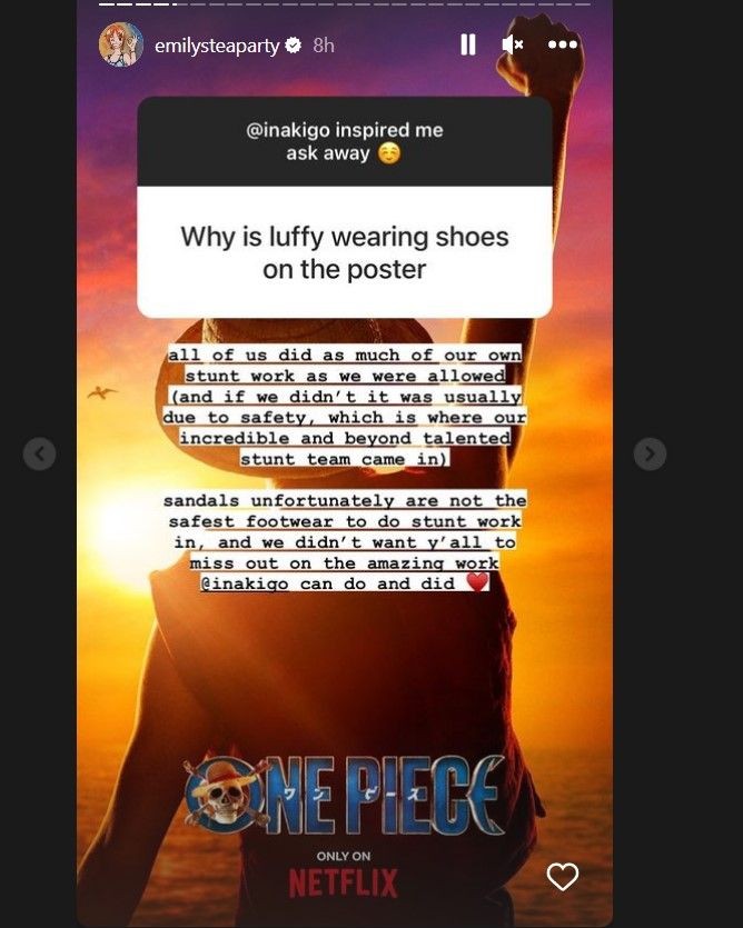 Penjelasan Pemeran Nami Soal Luffy Pakai Sepatu di One Piece Netflix