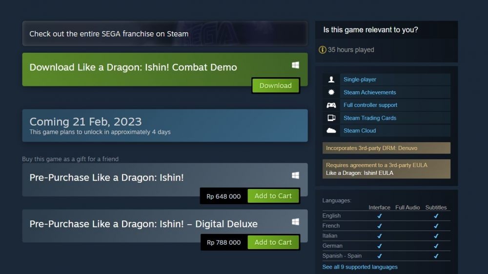 Combat Demo untuk Like a Dragon: Ishin! Tersedia untuk Dicoba Gratis