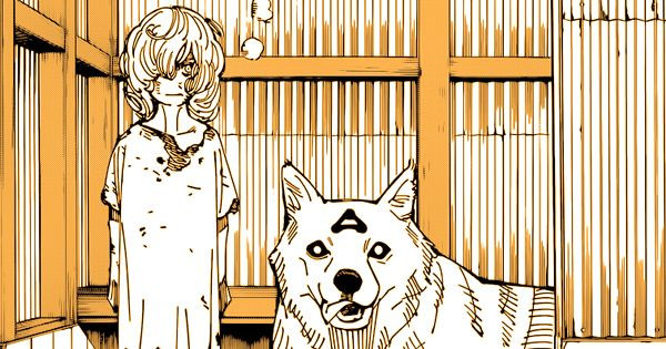 Hana Kurusu saat kecil dengan Divine Dog milik Megumi - Jujutsu Kaisen