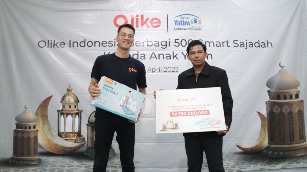 Olike</p><p>Indonesia Donasi 500 Smart Sajadah untuk Anak Yatim dan Piatu