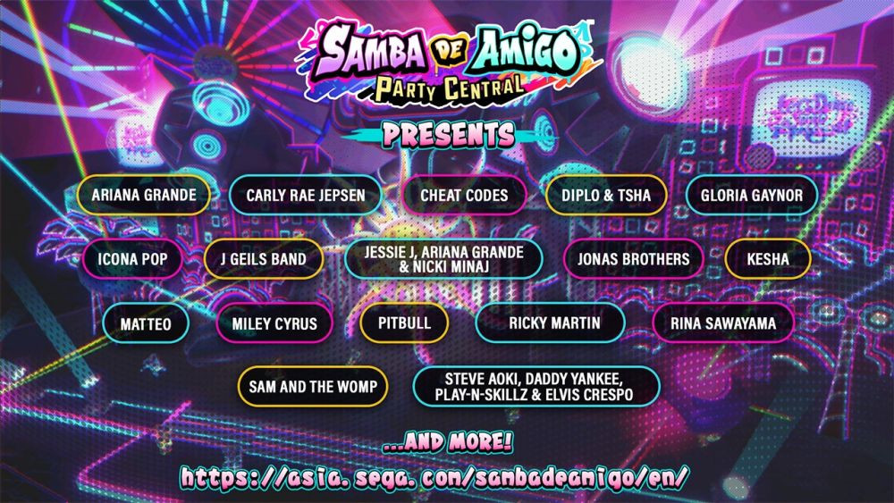 Tracklist Samba de Amigo: Party Central. (Dok. SEGA/Samba de Amigo: Party Central)