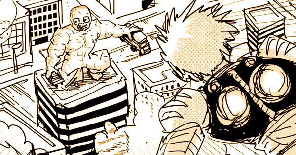 Genos menemukan monster - One Punch Man Web Comic