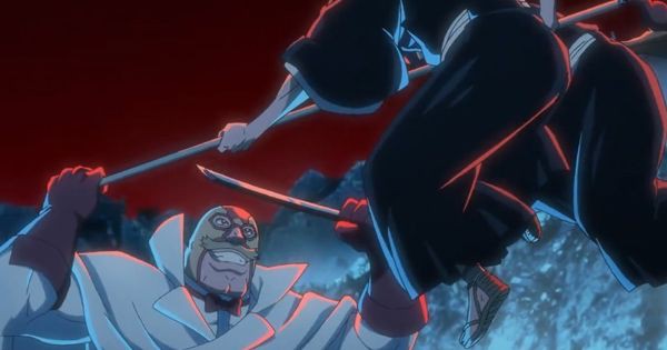 Mask menahan serangan Ikkaku dan Yumichika -  Bleach: Thousand-Years Blood War