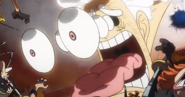 Wajah Luffy mengagetkan pasukan di bawah - One Piece