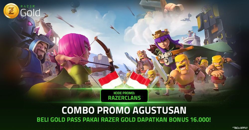 Razer Gold Luncurkan Promo Besar Agustus 2023 Bersama Clash of Clans!