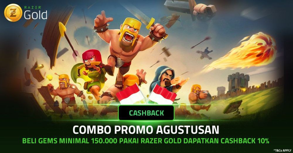 Razer Gold Luncurkan Promo Besar Agustus 2023 Bersama Clash of Clans!