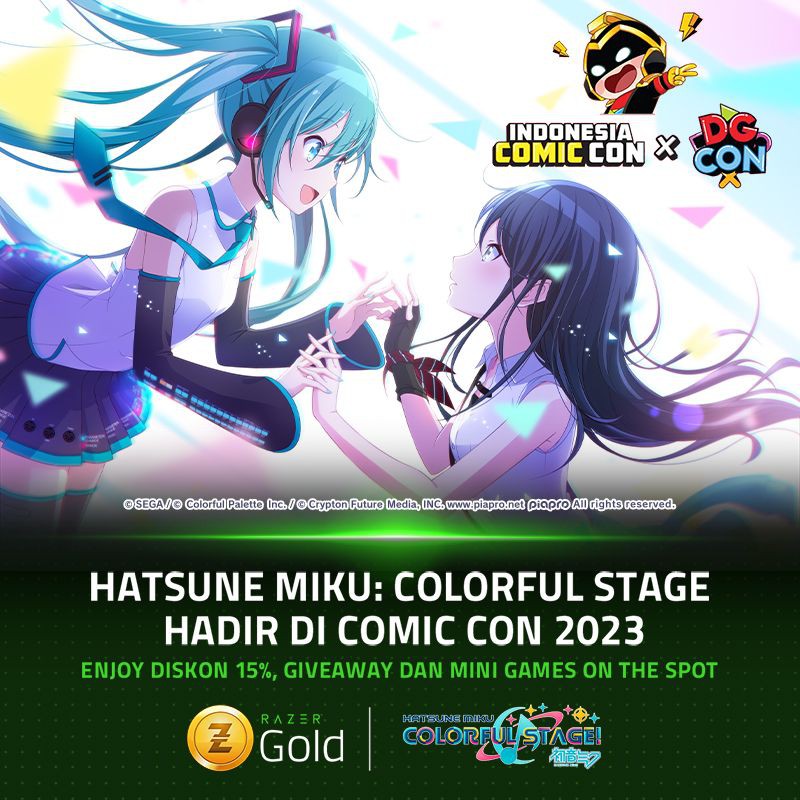 Hatsune Miku Colorful Stage x Razer Gold Hadir di ICC x DG Con 2023!