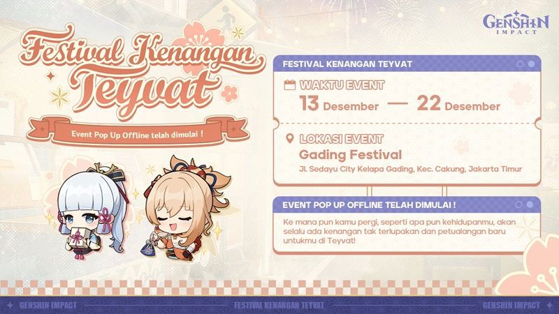 Festival Kenangan Teyvat Genshin Impact akan Diadakan di Jakarta!