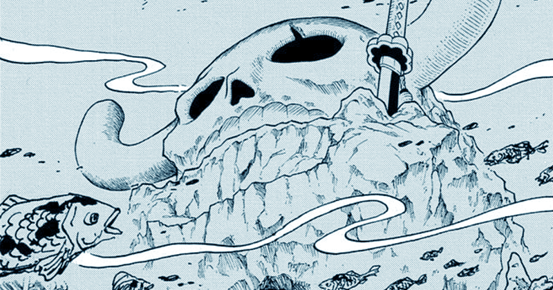 one piece 1109 cover story onigashima sinks.png