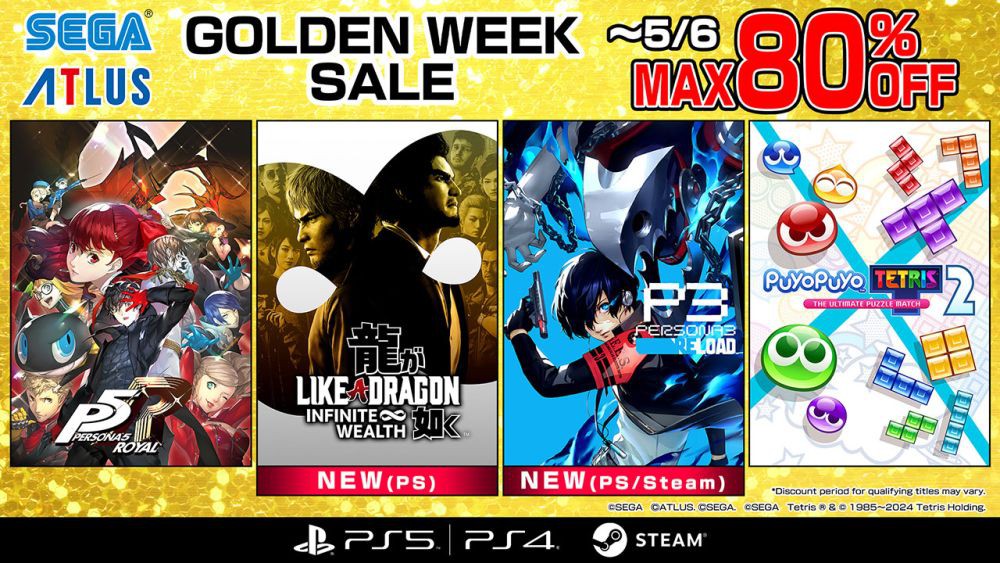 Diskon Menarik di SEGA Golden Week Sale, Ada Persona 3 Reload!