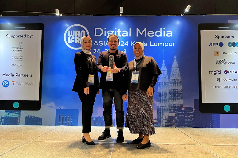 Tim IDN Media saat datang ke Malam Penghargaan WAN-IFRA 2024 di Kuala Lumpur