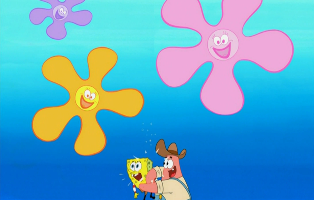teori awan bunga di langit SpongeBob