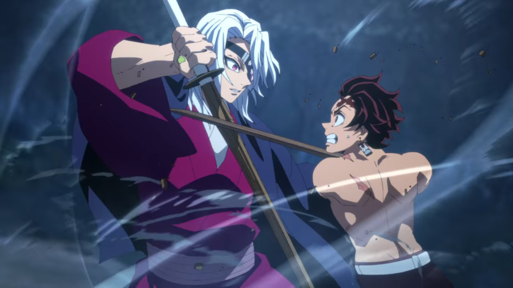 Tengen vs Tanjiro (dok. Ufotable/ Kimetsu no Yaiba Season 4 Hashira Training Arc)