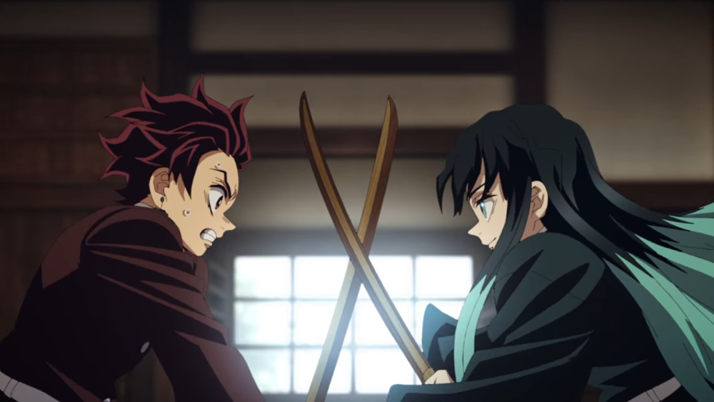 Tanjiro vs Muichiro (dok. Ufotable/ Kimetsu no Yaiba Season 4 Hashira Training Arc)