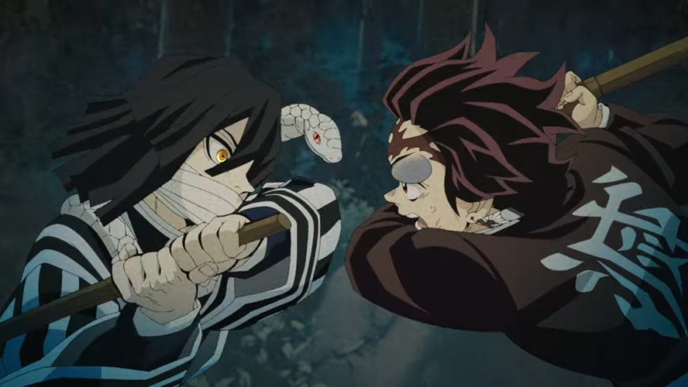 Obanai vs Tanjiro (dok. Ufotable/ Kimetsu no Yaiba Season 4 Hashira Training Arc)