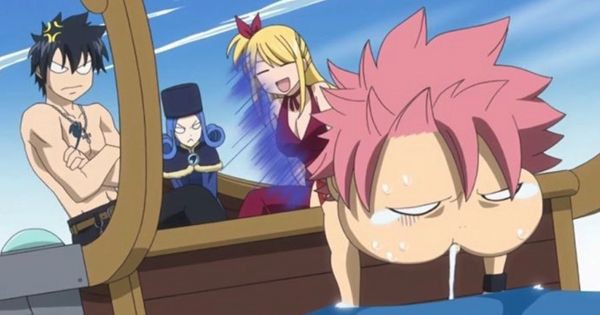 Natsu mabuk saat naik perahu - Fairy Tail