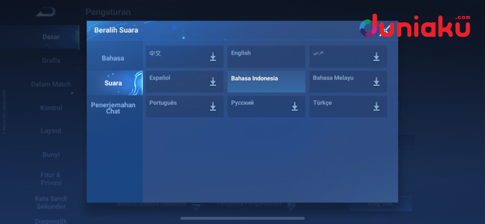 voice Honor of Kings bahasa Indonesia