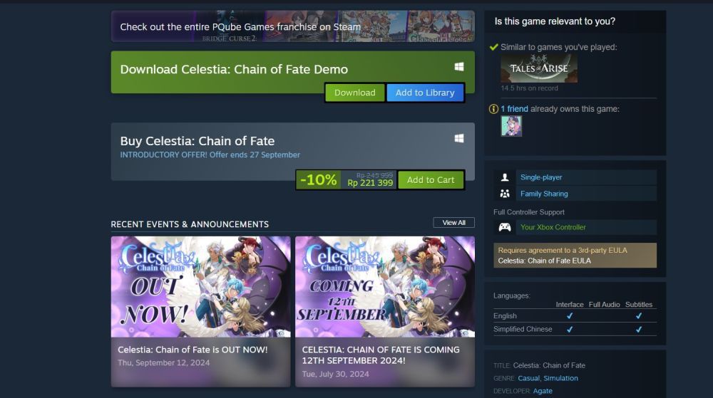 Screenshot page Celestia di Steam. (Dok. Steam)