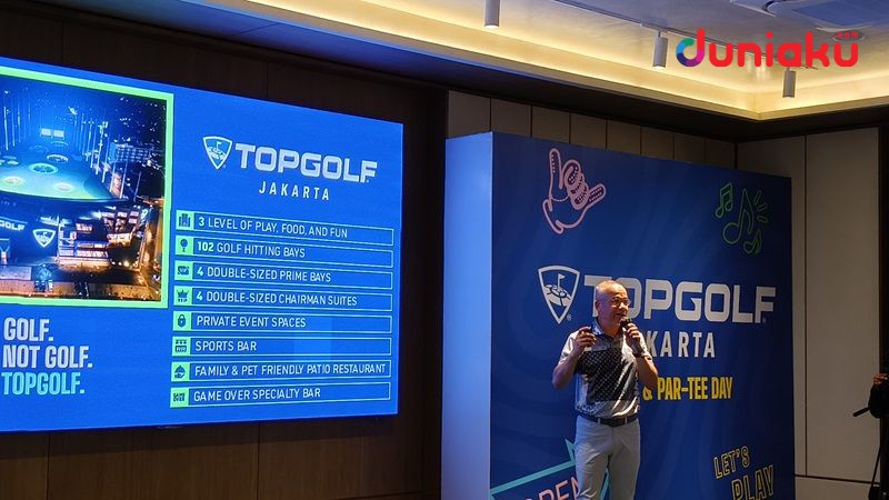 Francis Dehnhardt menjelaskan soal Topgolf Jakarta, difoto oleh Fahrul Nurullah. (Duniaku.com/Fahrul Razi Uni Nurullah)