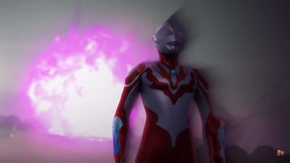 Ultraman ribut mengalahkan Raksasa Kilat - Upin & Ipin